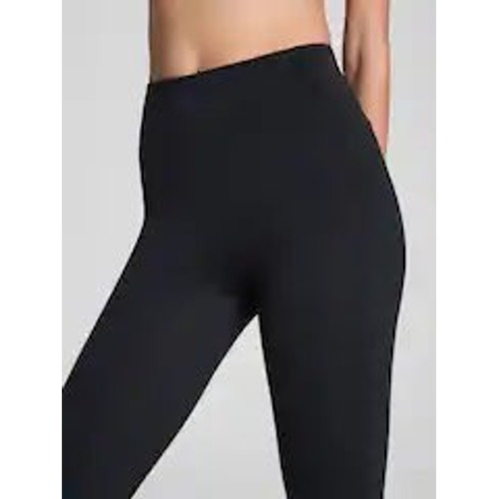 Spanx Cotton Seamless High-Rise Leggings with Mid Tummy Support Size Med Black